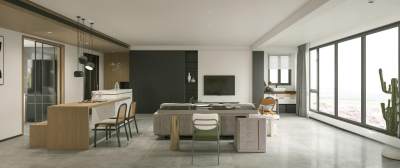 新中式家居客厅 客厅 餐厅 客餐厅 吧台